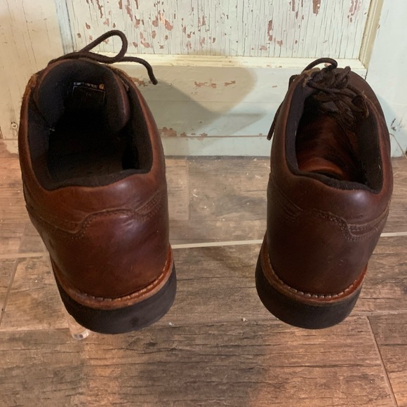 Men’s Carhartt Size 10 brown lace up slip resistant oxfords. Preloved - Picture 3 of 7